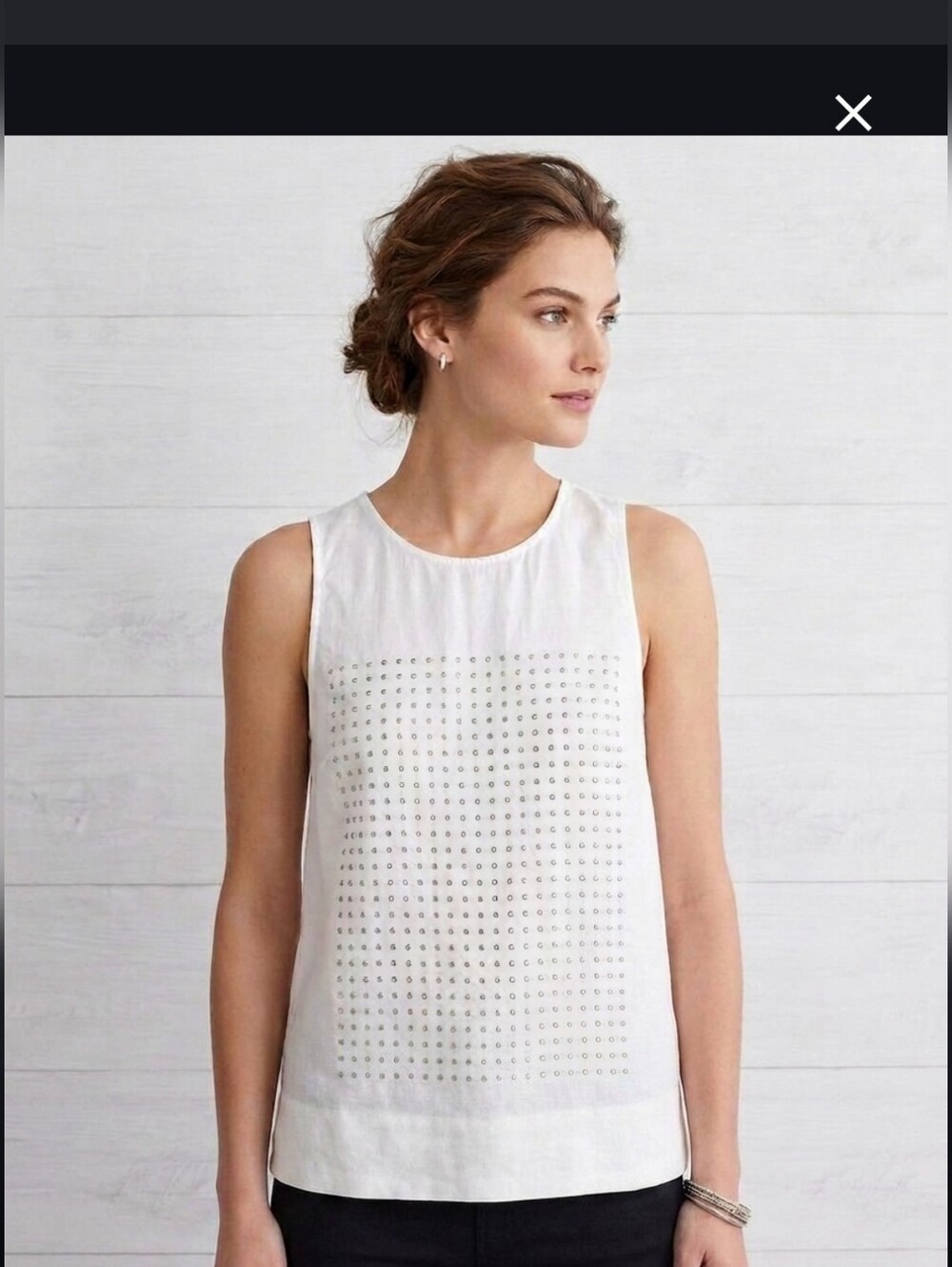 J Crew white sleeveless Linen top Size 6